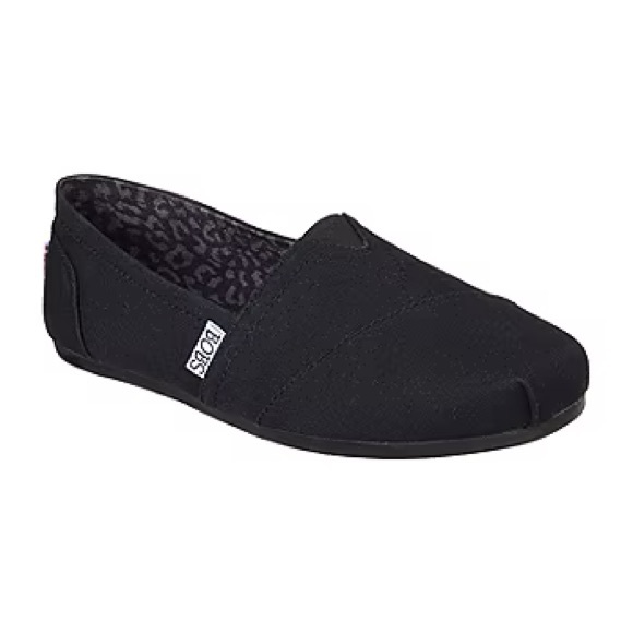BOBS from Skechers Shoes - BOBS BY SKECHERS Plush Peace & Love Memory Foam Slip On Flats Black Size 11 NEW